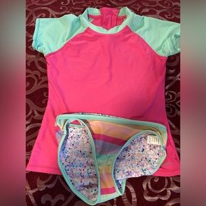 Rash guard top and bottoms.